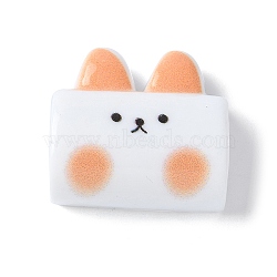 Opaque Resin Cabochons, Rabbit, Orange, 23x24.5x10mm(RESI-Z033-03C)