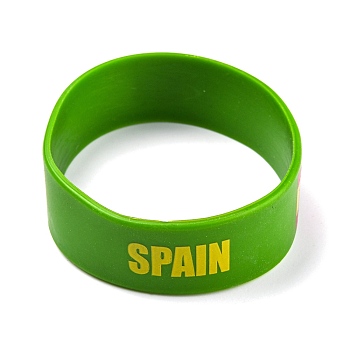 Silicone Wristbands Bracelets, Cord Bracelets, Spain, Green, 202x19x2mm