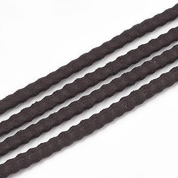 Elastic Cord, with Nylon Outside and Rubber Inside, Coconut Brown, 3.5x2mm, about 100yard/bundle(300 feet/bundle)
