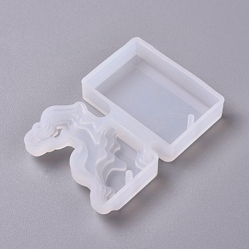 Pendant Silicone Molds, Resin Casting Molds, For UV Resin, Epoxy Resin Jewelry Making, Inland, White, 65x45x10mm, Inner Diameter: 28x42mm