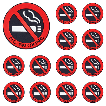 Waterproof PVC No Smoking Sign Stickers, Window Decals, for Car, Wall Decoration, Flat Round, FireBrick, 51.5x1.5mm