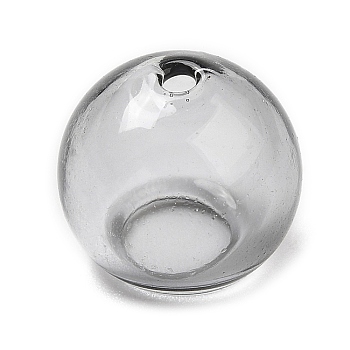 Transparent Glass Bead Cone, for Wind Chimes Making, Half Round, Gray, 10.5x8.5~8.8mm, Hole: 1.2mm, Inner Diameter: 5.8mm