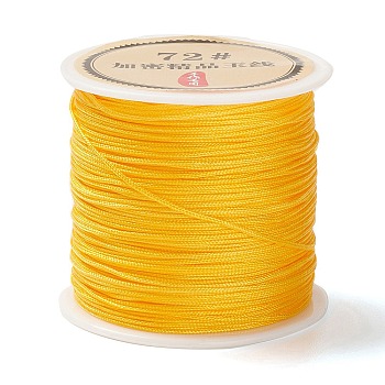 50 Yards Nylon Chinese Knot Cord, Nylon Jewelry Cord for Jewelry Making, Gold, 0.8mm