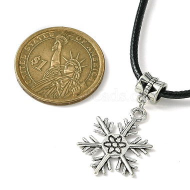 Tibetan Alloy Snowflake Pendant Necklaces(NJEW-JN04538-04)-3