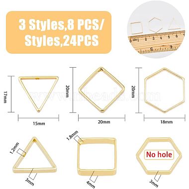 SUPERFINDINGS 24Pcs 3 Style Brass Linking Ring(KK-FH0005-06)-2