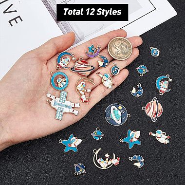 32Pcs 8 Style Rack Plating Alloy Enamel Pendants(ENAM-FH0001-26)-3