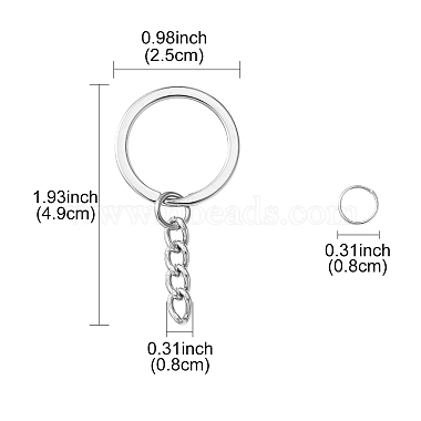 50Pcs Iron Split Key Rings(IFIN-YW0003-42)-3