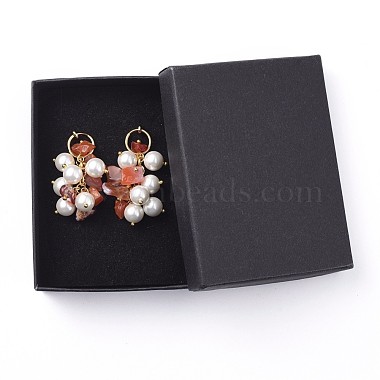 Natural Red Agate/Carnelian Chip Clip-on Earrings(X-EJEW-JE03834-02)-3