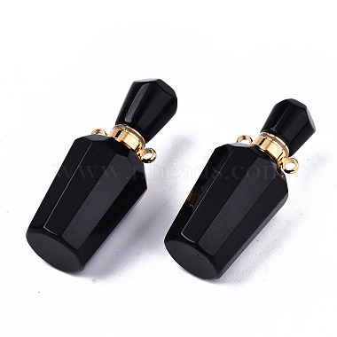 Faceted Natural Obsidian Pendants(G-T131-14A)-2