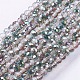 Half Plated Faceted Rondelle Electroplate Glass Bead Strands(X-EGLA-D020-3x2mm-15)-1