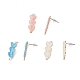 6Pcs 3 Colors Heart Iron Enamel Stud Earring Findings(IFIN-FS0001-04)-1