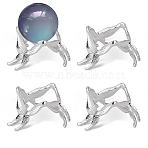 Alloy Crystal Ball Holders, Branch, Platinum, 29.5x33x26mm(ODIS-WH0007-59B-P)