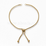 Adjustable 304 Stainless Steel Slider Bracelets Making, Bolo Bracelets, Golden, Single Chain Length: about 12cm(X-STAS-T050-031G)