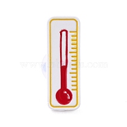 Thermometer Shape Enamel Pin, Chemstry Laboratory Alloy Enamel Brooch for Backpack Clothes, FireBrick, 25x9x10mm, Pin: 1mm(JEWB-O008-D02)