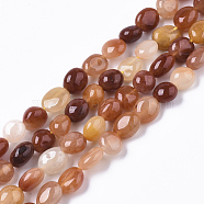 Natural Golden Silk Jade Beads Strands, Tumbled Stone, Nuggets, 7~12x7~10x5~8mm, Hole: 1mm, about 39~43pcs/strand, 16.14 inch(41cm)(G-R465-43)