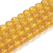 Synthetic Citrine Beads Strands, Round, Dyed, 8x7.5mm, Hole: 1mm, about 46~49pcs/strand, 15.5 inch(X-G-S150-14-8mm)
