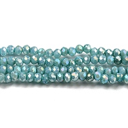 Opaque Baking Painted Glass Beads Strands, AB Color, Faceted, Round, Cadet Blue, 2.5x2mm, Hole: 0.7mm, about 156~158pcs/strand, 12.20~12.44 inch(31~31.6cm)(DGLA-F002-03A)