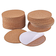 Cork Insulation Sheets, with Adhesive Back, Flat Round, for Coaster, Wall Decoration, Party and DIY Crafts Supplies, Peru, 9.9x0.2cm(AJEW-BC0005-58)