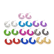 Donut Acrylic Stud Earrings, Half Hoop Earrings with 316 Surgical Stainless Steel Pins, Mixed Color, 32x7mm(EJEW-P251-19)