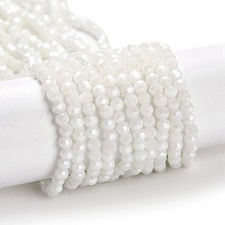 Opaque Glass Beads Strands, Faceted, Round, WhiteSmoke, 3mm, Hole: 0.8mm, about 164~166pcs/strand, 19.69~19.88 inch(50~50.5cm)(EGLA-A035-P3mm-A01)