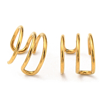 Ion Plating(IP) 304 Stainless Steel Body Jewelry, Nose Studs, U-shape, Real 18K Gold Plated, 9x10x8mm
