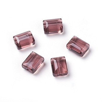 Imitation Austrian Crystal Beads, Grade AAA, Faceted, Rectangle, Purple, 8x9.5x5mm, Hole: 0.9~1mm