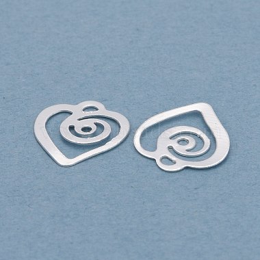 925 Sterling Silver Plated Heart Brass Charms