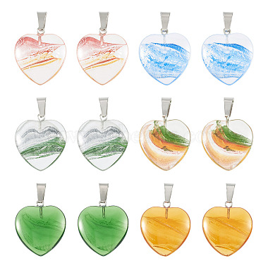 12 pièces 6 couleurs pendentifs en verre transparent(GLAA-TA0001-73)-8