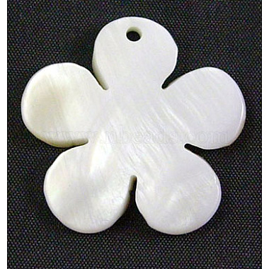 White Flower Freshwater Shell Pendants