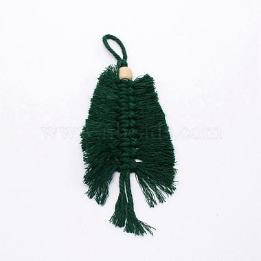 Christmas Theme Leaf Knitting Pendant Decorations(DIY-TAC0016-17)-2