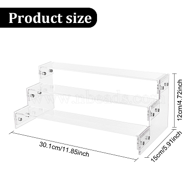 3-Tier Assembled Transparent Acrylic Minifigure Display Risers(ODIS-WH0002-50B)-2