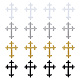 16Pcs 4 Styles Cross Fleury Polyester Embroidery Iron on Applique Patch(PATC-DC0001-02)-1