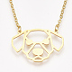 201 Stainless Steel Puppy Pendant Necklaces(NJEW-T009-JN043-2-40)-1