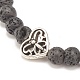 Natural Lava Rock Stretch Bracelet with Alloy Heart Beaded(BJEW-JB08309-03)-4