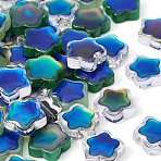 16Pcs 4 Colors Two Tone Glass Mood Beads, Star, Temperature Sensing Color Changing Beads, Mixed Color, 14x14.5x5mm, Hole: 1.2mm, 4pcs/color(GLAA-FP0001-35)