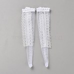 Cloth Doll Lace Fishnet Long Socks, for Doll Decoration, White, 128x28x1.5mm(DIY-WH0430-710D-08)