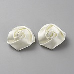 Silk Ribbon Flower, Hair Accessories, Light Yellow, 42~44x27mm(AJEW-WH0528-68)