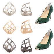 6Pcs 3 Colors Iron Toe Cap Covers, Toe Protectors, for Pointed Toe High-Heeled Shoes, Hollow Rhombus, Mixed Color, 16x20x17mm, Hole: 2.5mm, 2pcs/color(FIND-NB0003-31)