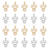 20Pcs 2 Colors 304 Stainless Steel Pendants, Laser Cut, Hollow, Girl Charms, Golden & Stainless Steel Color, 18.5x14.5x1.5mm, Hole: 2.5x5.5mm, 10pcs/color(STAS-DC0013-40)