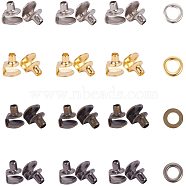 Brass Boots Hook Eyelet Buckles, with Washer, Mixed Color, 1.3x1.05x1.05cm, Inner Diameter: 0.5cm, 4colors, 20pcs/color, 80pcs/box(KK-PH0035-74)
