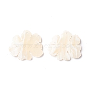 Opaque Acrylic Pendants, Flower, Antique White, 25x28x2mm, Hole: 2mm(SACR-P011-13B)