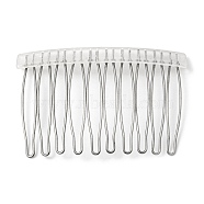 304 Stainless Steel & Plastic Hair Comb Findings, Stainless Steel Color, 44x67x4mm(MAK-K021-07B-P)