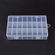 Plastic Bead Containers, 24 Compartments, Clear, 19x13x3.6cm(CON-X0001-02)
