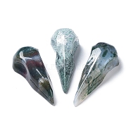 Natural Moss Agate Home Display Decoration, Reiki Energy Stone, Crow Mouth, 61~66x24~25x16~18mm(G-K338-04C)