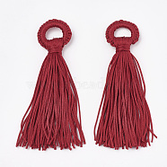 Polyester Tassel Big Pendant Decorations, Brown, 98~110x24~26x10~15mm, Hole: 14mm(X-FIND-S274-04)