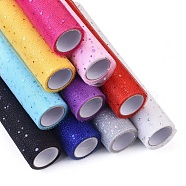 Glitter Sequin Deco Mesh Ribbons, Tulle Fabric, Tulle Roll Spool Fabric For Skirt Making, Mixed Color, 11 inch(28cm), about 5yards/roll(4.572m/roll)(OCOR-I005-E)