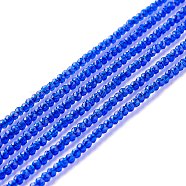 Transparent Glass Beads Strands, Faceted, Round, Blue, 2mm, Hole: 0.6mm, about 182~201pcs/strand, 14.57~15.24 inch((37~38.7cm)(GLAA-C019-01A-06)