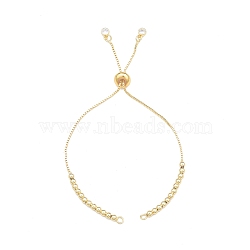 Brass Box Chains Slider Bracelet Making with Clear Cubic Zirconia Tiny Charms, Nickel Free, Real 18K Gold Plated, 24x0.3x0.1cm, Hole: 2mm(BJEW-N021-03)