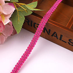 Polyester Centipede Braid Lace Trim, Craft Ribbon for Bridal, Costume, Jewelry, Crafts and Sewing, Deep Pink, 3/8 inch~1/2 inch(11~12mm)(OCOR-WH0019-04P)