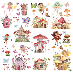 8 Sheets 8 Styles PVC Waterproof Wall Stickers, Self-Adhesive Decals, for Window or Stairway Home Decoration, Rectangle, Angel & Fairy Pattern, 200x145mm, about 1 sheets/style(DIY-WH0345-031)